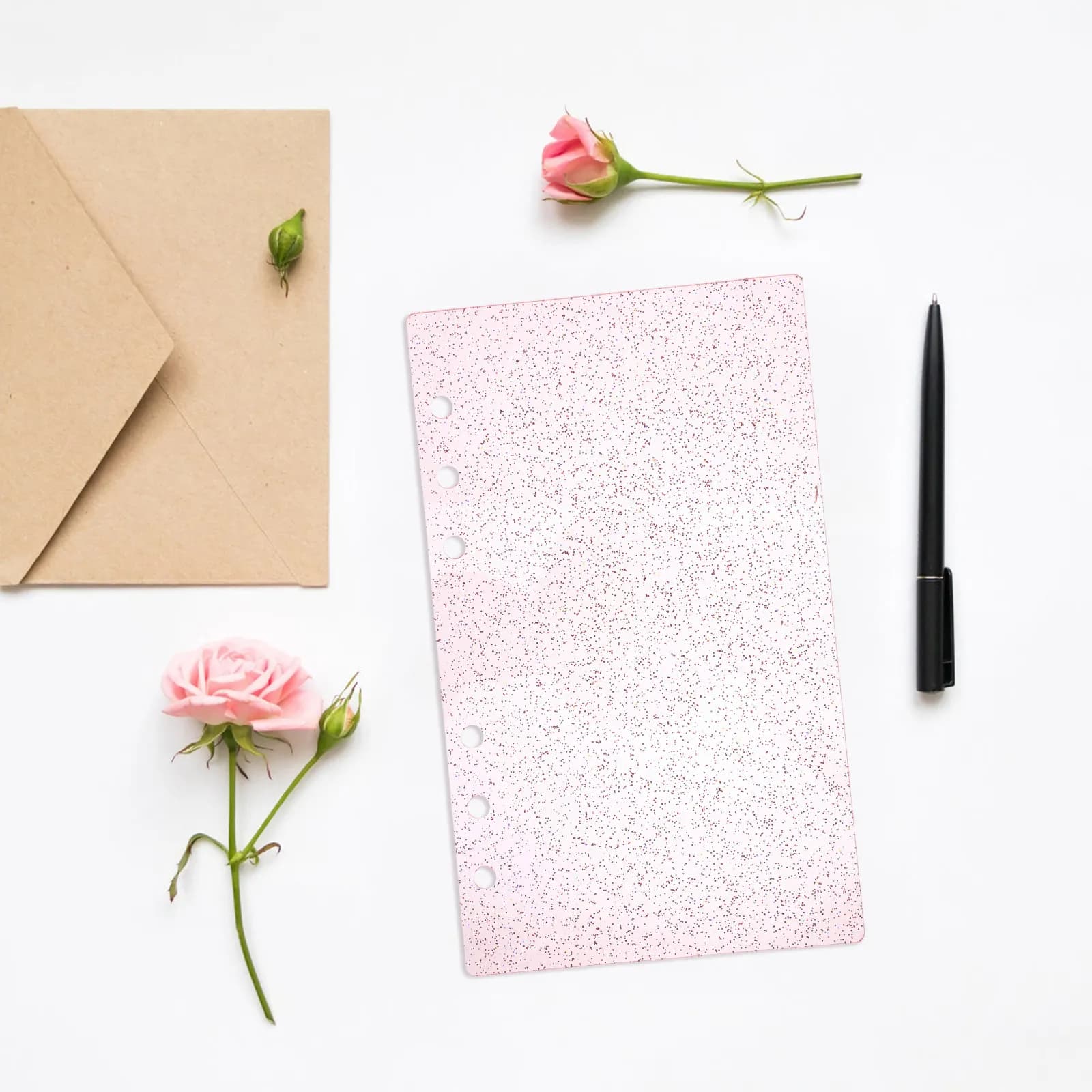 A6 6-Hole Acrylic Binder Cover Semitransparent Glittery Notebook Shell Planner Journal Loose Leaf Organizer Modern Stylish