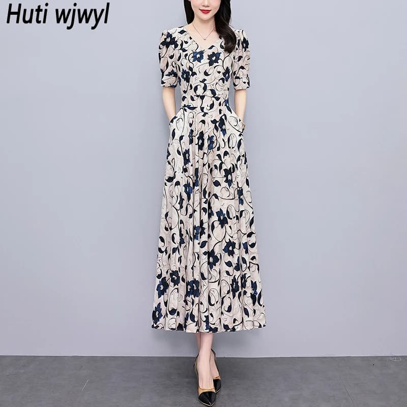 Estate Elegante Partito Da Sera Vestido Donne Aderente di Lusso Chic Prom Robe 2025 Floreale Casual Coreano Holidy Boho Beach Abito Lungo