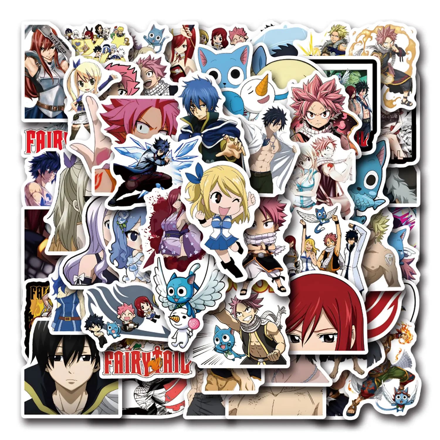 55PCS FAIRY TAIL Anime Cartoon Sticker Cute Graffiti DIY Luggage Scooter Notebook Waterproof Decal Toy