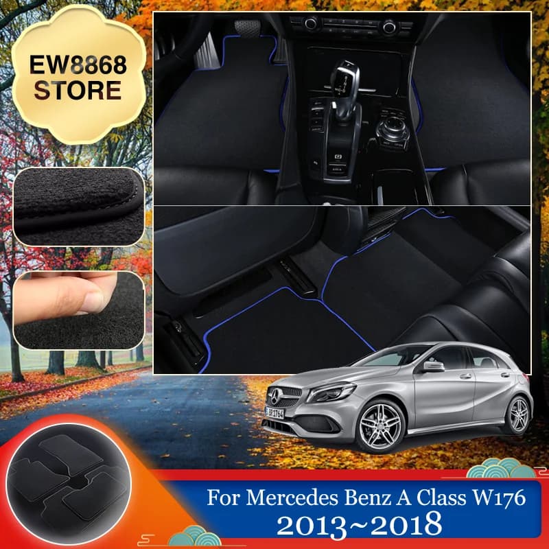 Car Mat for Mercedes Benz Class A W176 160 180 250 2013 ~ 2018 Auto Foot Cover Pad Carpet Parts Carpet Custom Panel Accessories
