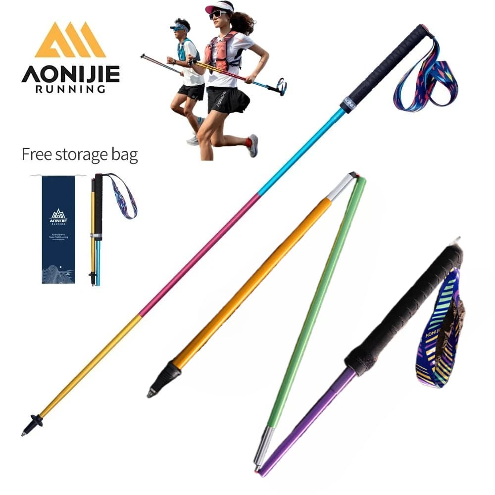 AONIJIE E4201 Trekking Stick Light Carbon Fiber Folder with Fast Closure for Hiking and Trail Running