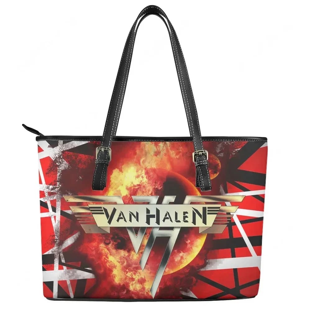 Borsa personalizzata Van Evh 5150 Stripes Halen Rock Band, borsa tote da donna e da uomo, borsa a tracolla, borsa in pelle da lavoro, borsa da viaggio, regalo