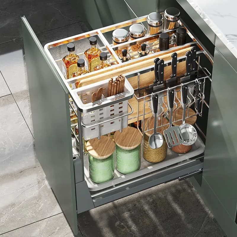 Per la casa estraibile scolapiatti scaffale multifunzione gadget da cucina set organizzatori sotto il lavello armadio scorrevole Kife Stand Spice Ra