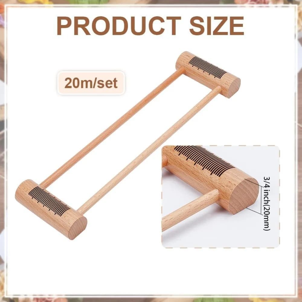 Wooden Weaving Tool Tan Wood Embroidery Floss Bobbin Rectangle Weaving Tool for Loom Weaving Supplies Tablet