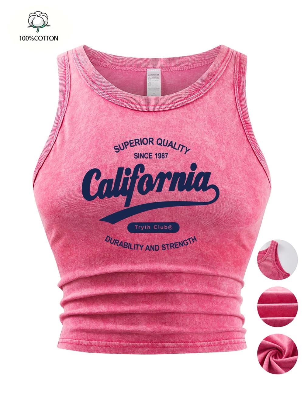 California Stampe di resistenza e resistenza Canotte Top Street T-shirt da donna in cotone lavato Canotta attillata sottile Abiti estivi da donna