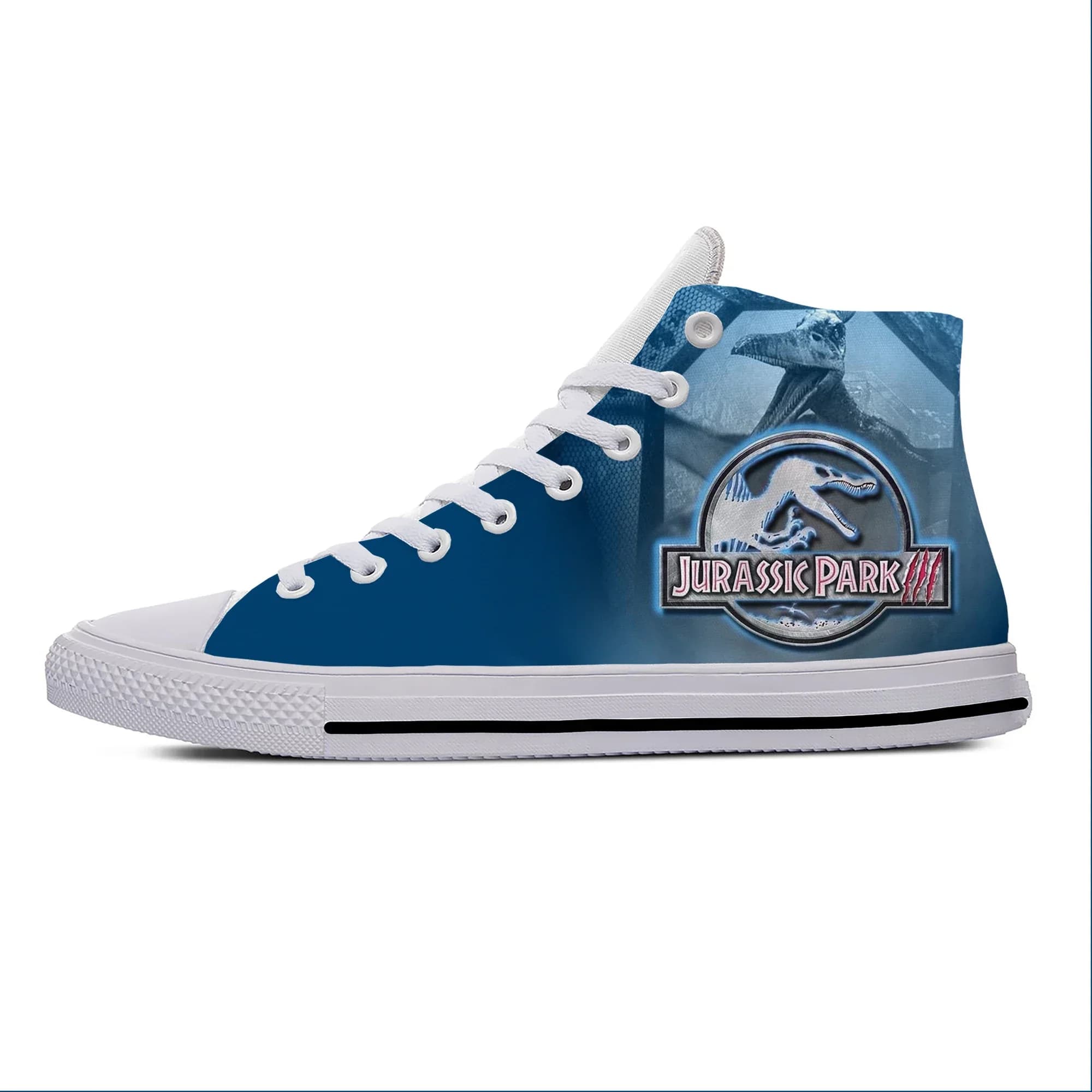 Jurassic Park Movie Dinosaur Anime Cartoon Funny Casual Cloth Shoes High Top Lightweight Breathable 3D Print Men Women Sneakers