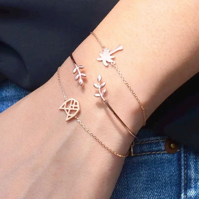 Set di 3 braccialetti con albero di cocco, braccialetti con ciondoli color oro, bracciali punk con foglia aperta e gatto, per donna, nuova moda, gioielli boho.