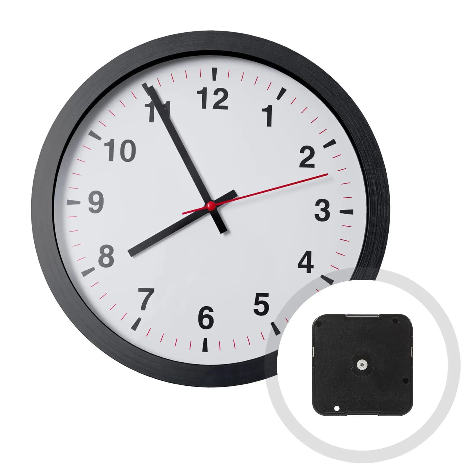Silent Quartz Clock Movement Replacement Plastic Wall Clock Mechanism DIY Kit Battery Operated High Accuracy No Ticking