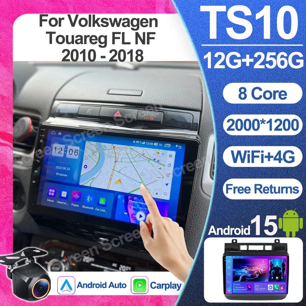 Android 15 Per Volkswagen Touareg FL NF 2010 - 2018 Stereo Carplay Lettore Video Multimediale Android Auto Schermo WIFI Bluetooth 5G