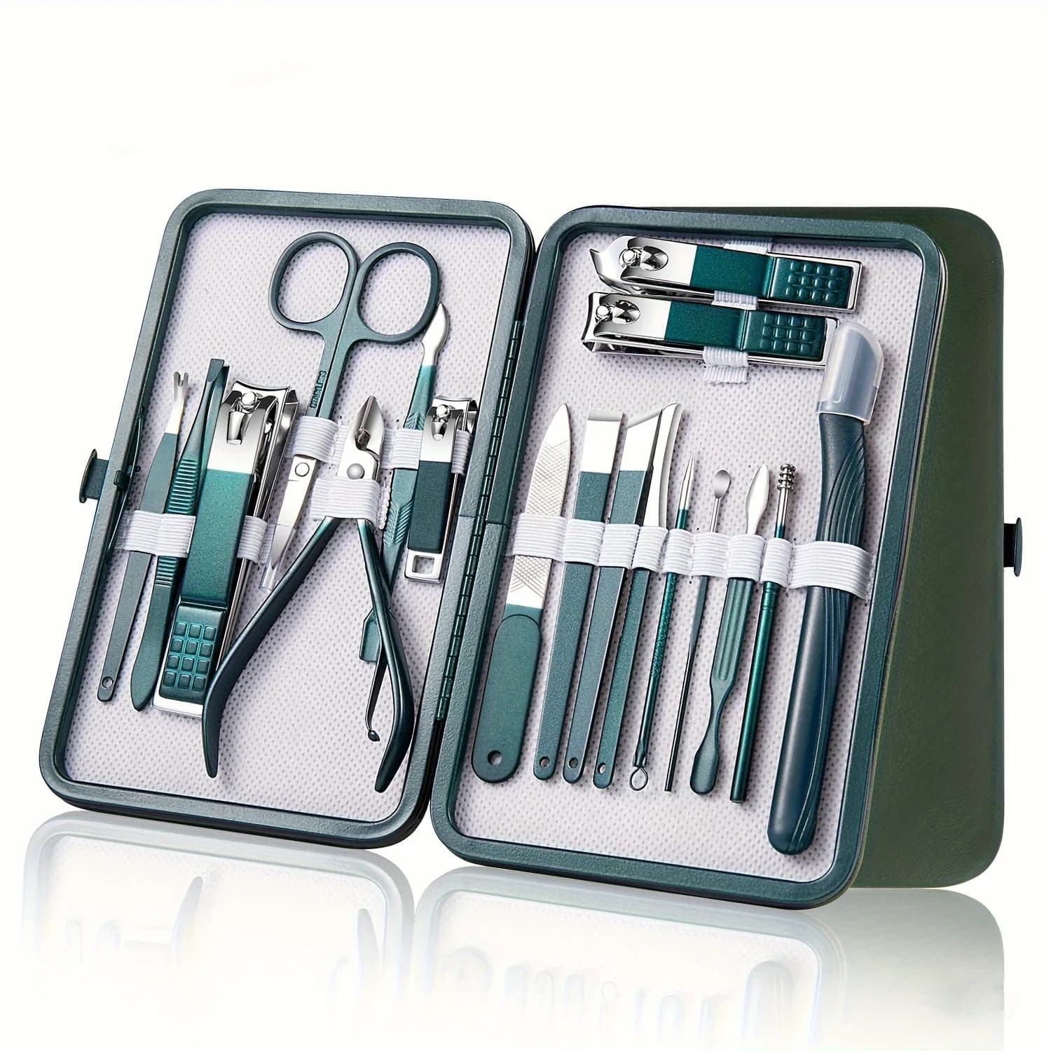 Professional nail care kit from 7-18 pieces Set manicure and pedicure stainless steel with travel bag for grooming in movement