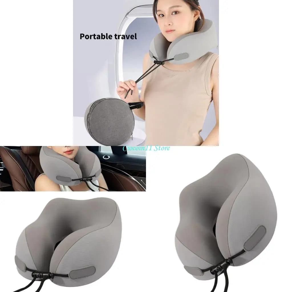 Cuscino per collo da viaggio Y1UB con memory foam per comfort migliorato in auto e aeroplani