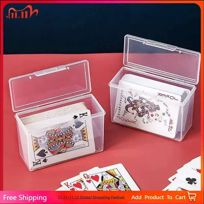 Porta carte da gioco in plastica trasparente Custodia trasparente per organizer per carte da poker