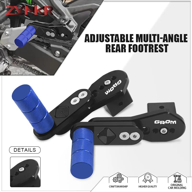 For GROM MSX125 2014-2026 Motorcycle Adjustable Rear Footrests Foot Pegs Pedals CNC Multi-angle Telescopic Foot-Peg grom msx125