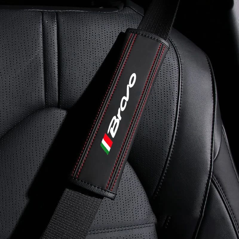 Covers Leather safety belt Nappa for Fiat Bravo Punto Ducato Iveco Stilo Panda Doblo, Accessori Auto