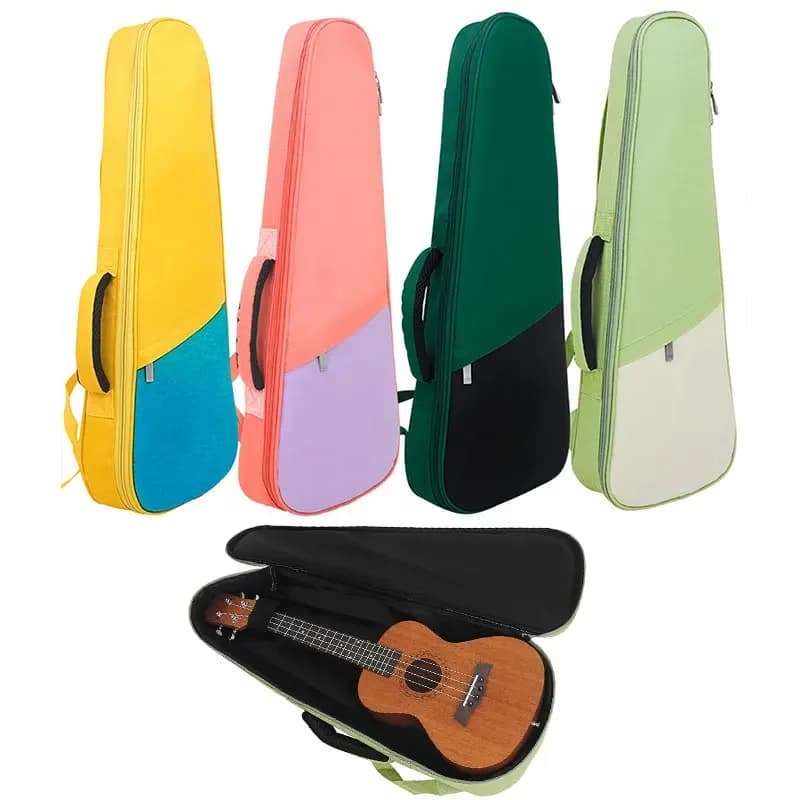 Borsa per chitarra ukulele da 23/24 26/27 pollici Zaino imbottito impermeabile foderato in cotone serie Rainbow con doppia tracolla Custodia per il trasporto