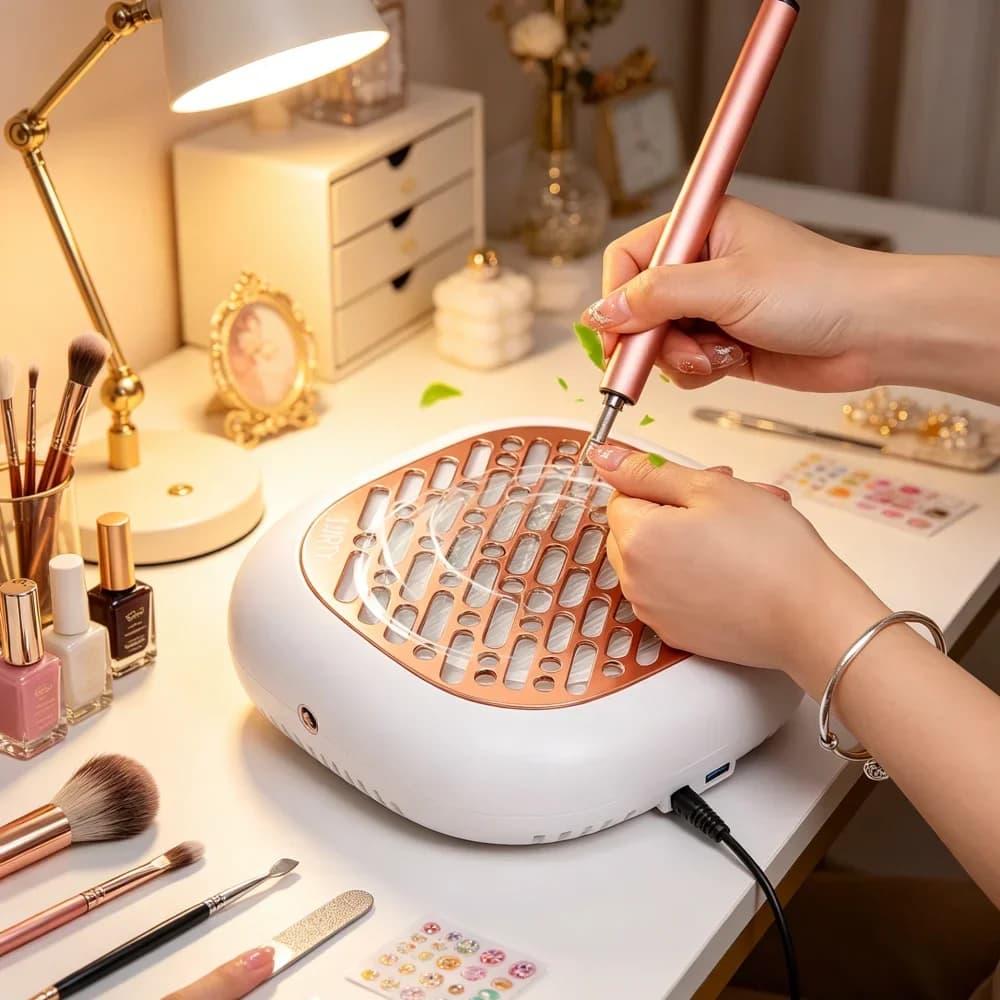 130W Brushless Nail Dust Collector Super Suction Manicure Dust Extractor Vacuum Fan With 2 Replacement Filters
