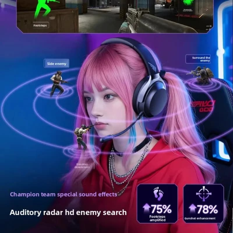 Xiberia DM01MAX Wireless Gaming Headphones E-sport 40 mm mobile coil Portable Bluetooth earphones Custom Play Accessories Girl Gift