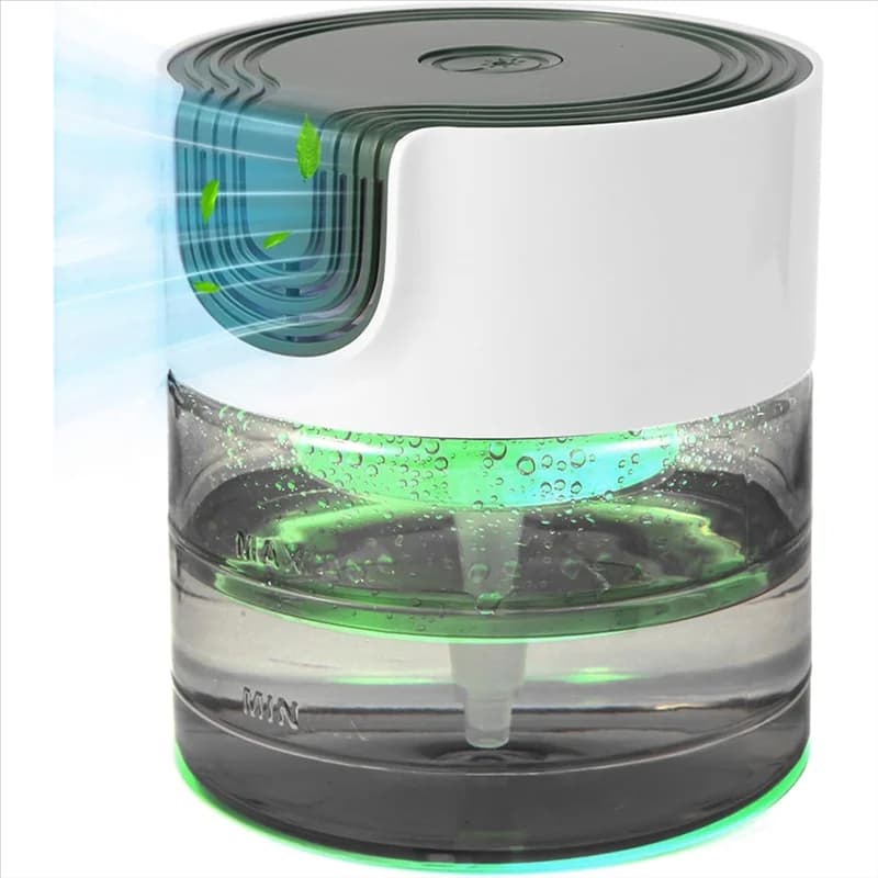 A74X-Purificatore d'aria a base d'acqua con luce notturna, velocità variabile silenziosa, purificatori d'aria ad acqua per casa, camera da letto, ufficio, presa europea
