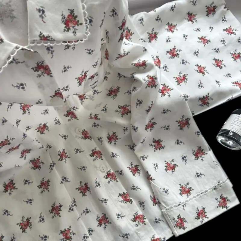 Women Print Floral Pajamas Set Lyocell Homewear Sleepwear Long Sleeves Trousers Lapel Loungewear Loose Nightwear Autumn New