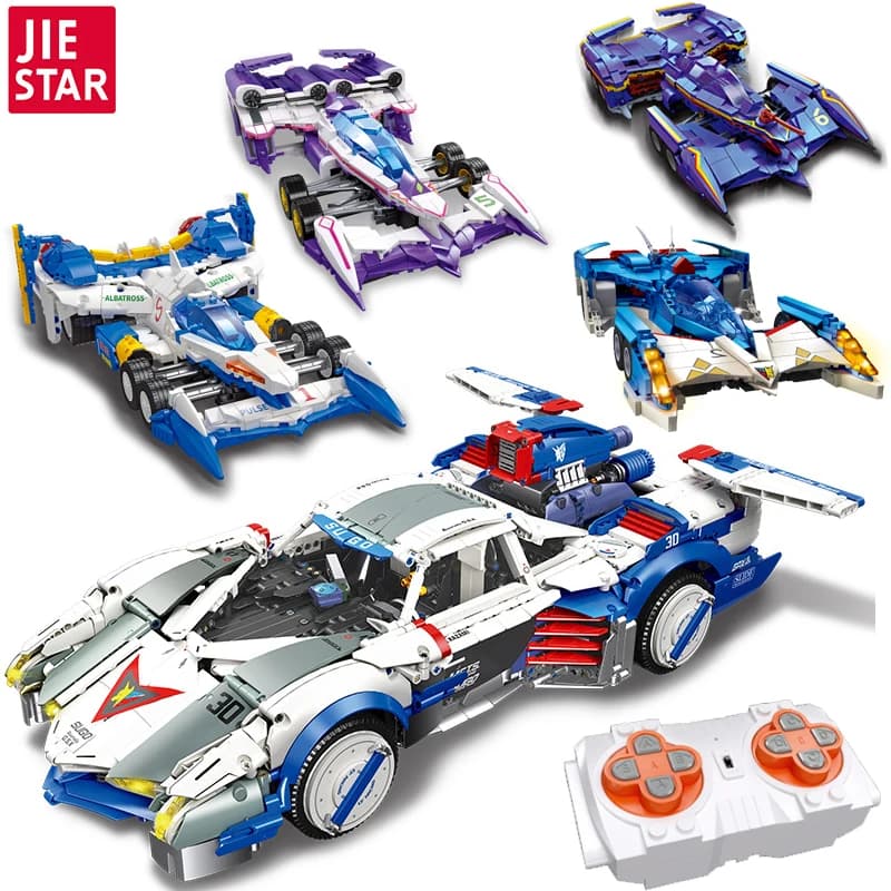 Jie Star Formula Racing Car Toy Building Blos Assembly Eonal Vehicle Puzzle Plaything per bambini e adolescenti