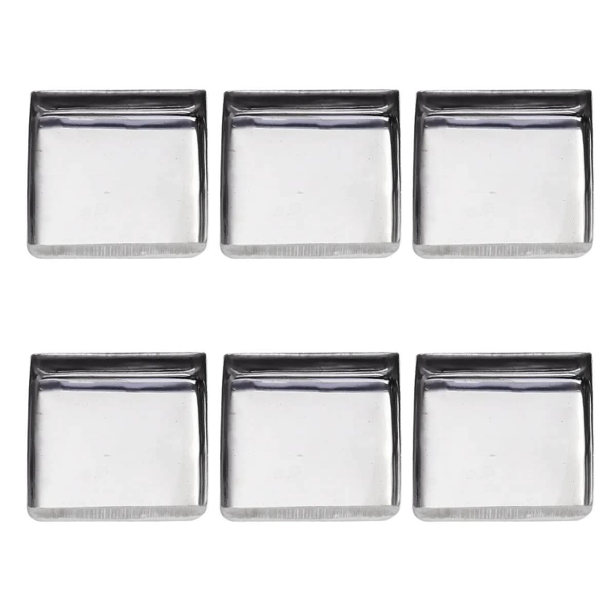 60Pcs Square Empty Metal Pans Stainless Steel for Eyeshadow Blush Pressed Powder Pigment Pressing Lipstick Melting Crafts