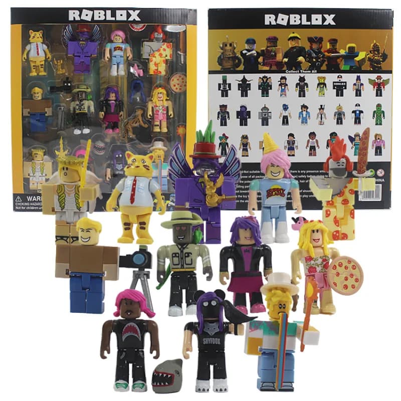 12pcs Game Roblox Figure Themed Collectible Figurines with Accessories Doll Model Toys for Birthday Gifts