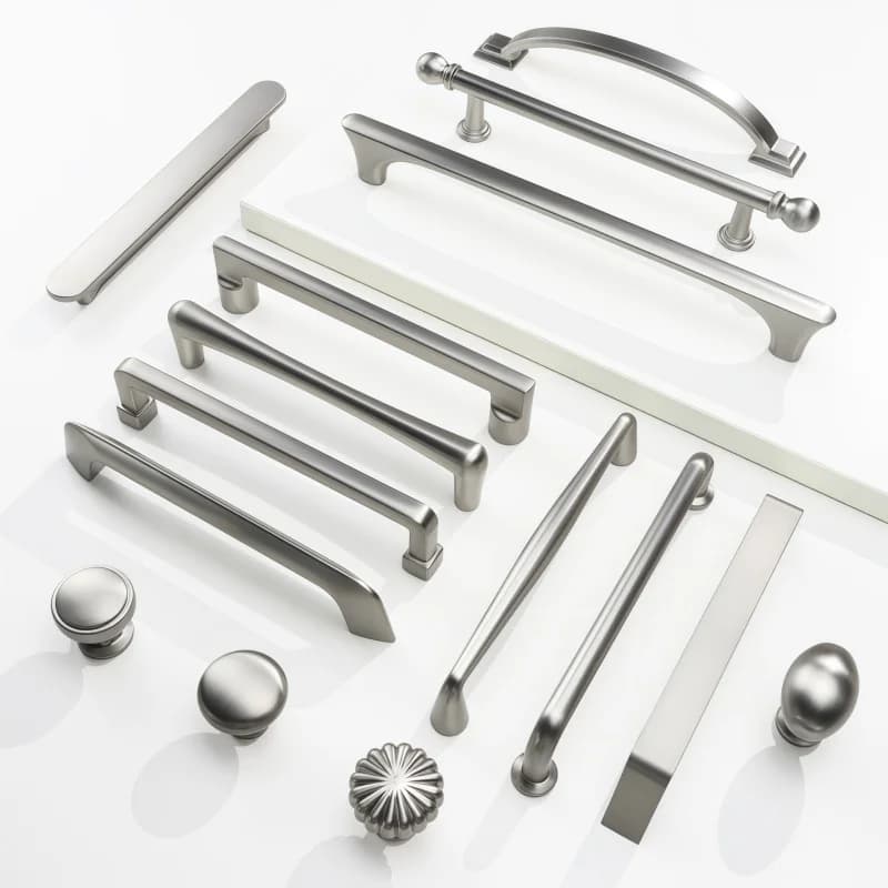 Accessori da cucina in nichel spazzolato, pomelli moderni per cassetti, maniglie per ante di armadi e guardaroba, maniglie per mobili da cucina e maniglie per mobili.