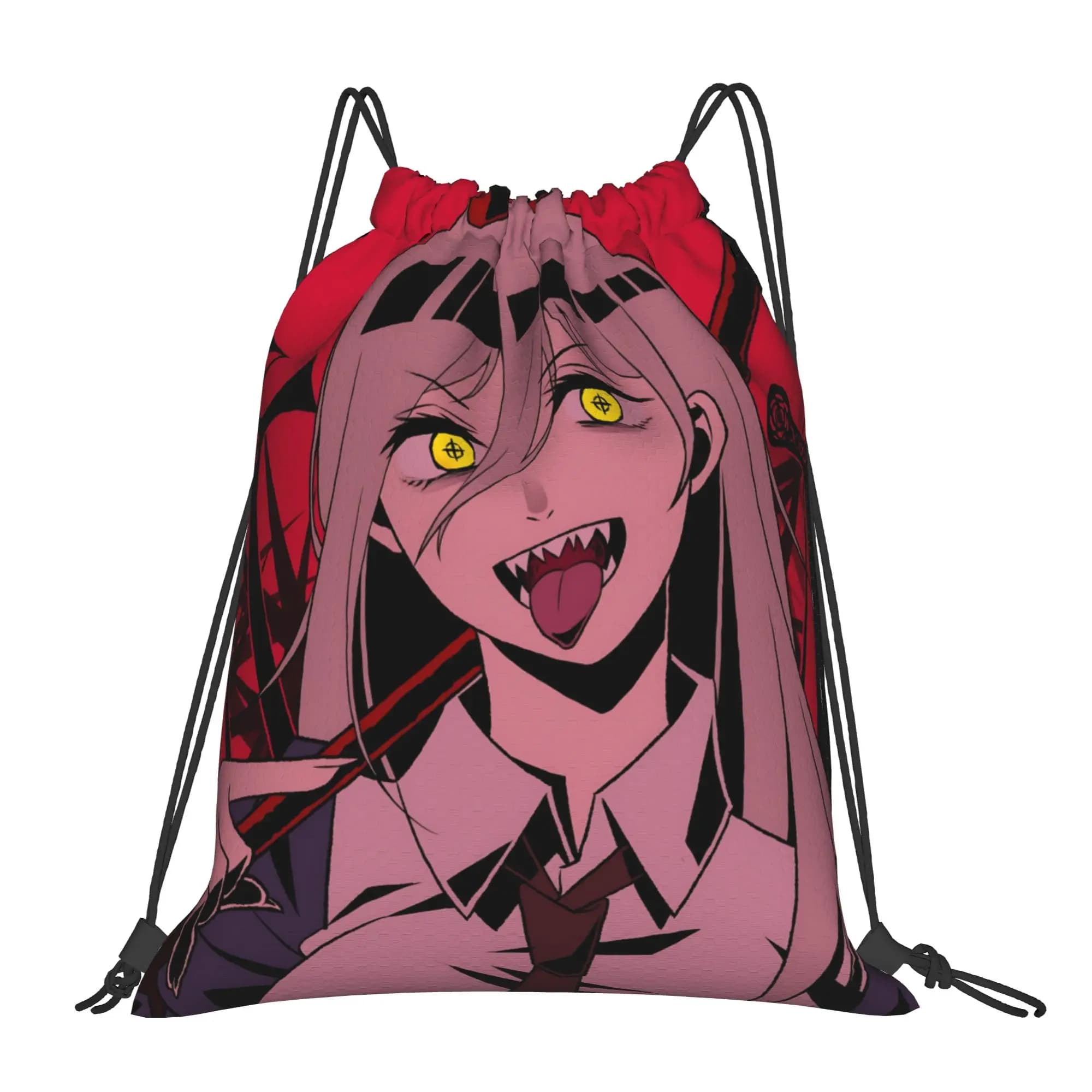 1 pz Borsa con coulisse stampata con personaggio anime Chainsaw Man, Zaino portaoggetti per uomo e donna, Borsa da viaggio per adolescenti