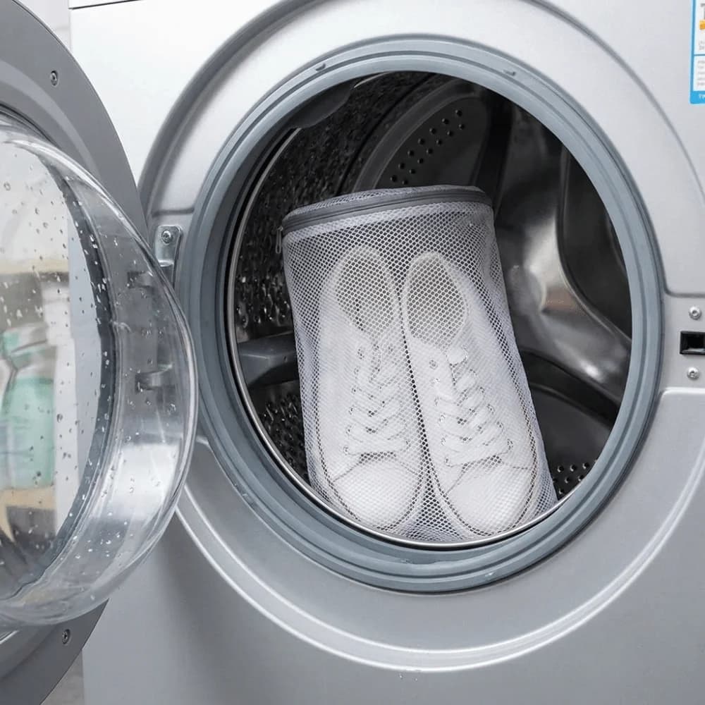 2PCS Honeycomb Mesh Shoe Washing Bags Polyester Anti-Deformation Washing Machine Shoe Bag with Zipper Laundry Shoes Protector