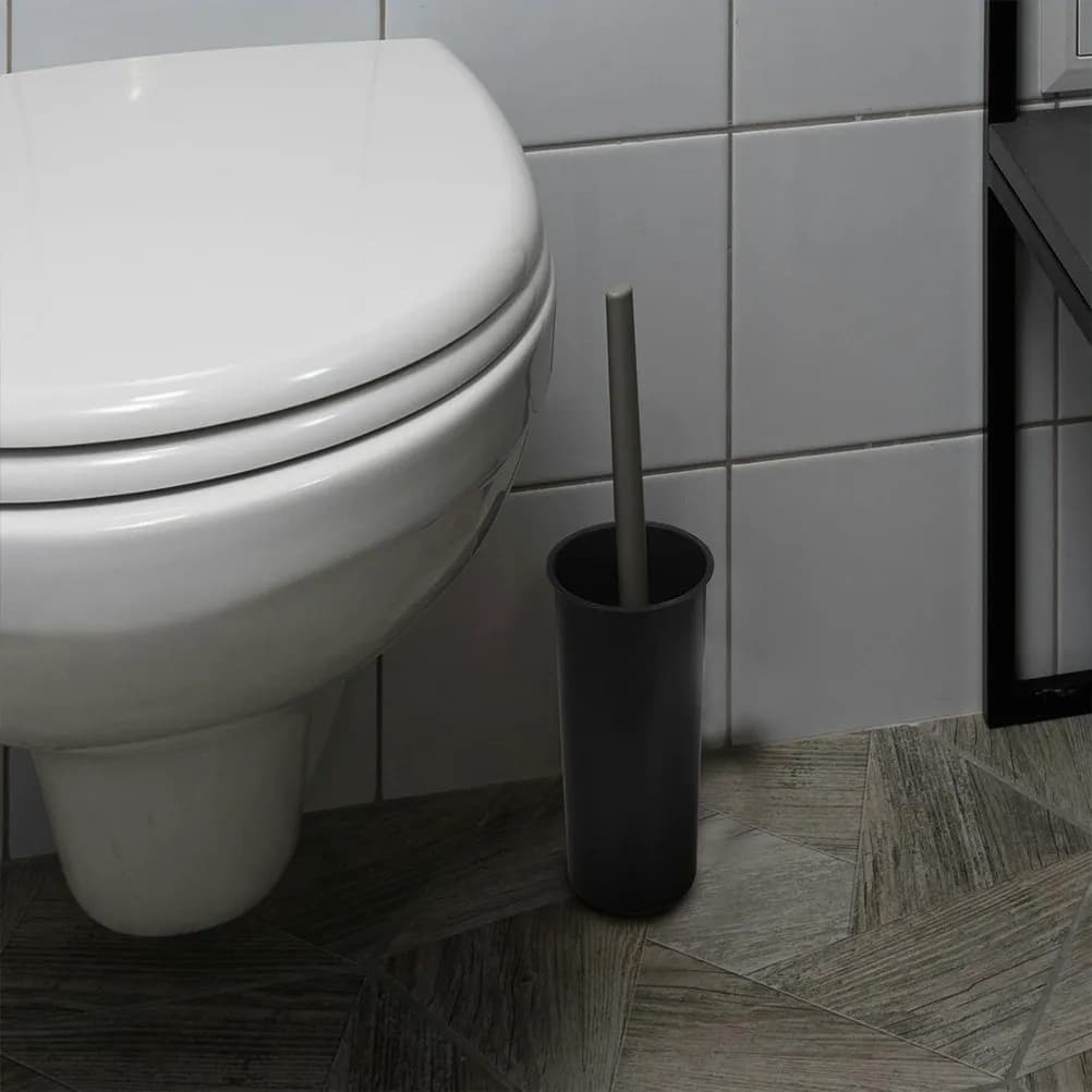 Porta scopino WC in plastica robusta con base portaoggetti per la pulizia del bagno, ideale per casa, hotel e servizi igienici pubblici