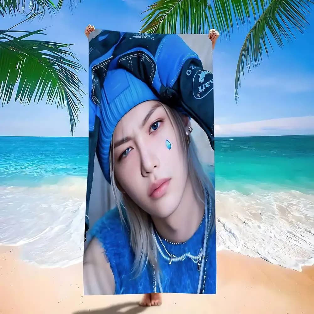 Asciugamano da Spiaggia Singer F-felixs, Colorato, in Microfibra ad Asciugatura Rapida, Personalizzabile, Antiscivolo, per Spiaggia, Yoga, Spa, Palestra, Piscina