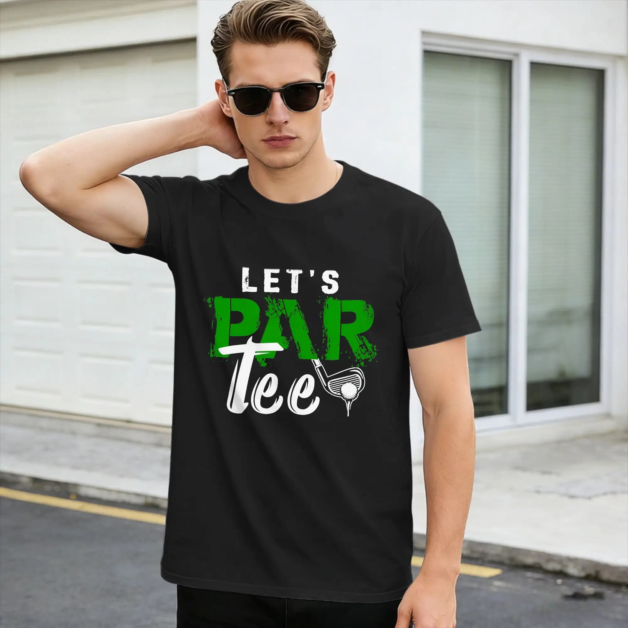 T-shirt da uomo Let'S Par Tee_ Golf Funny Cotton Tee Shirt T-shirt a maniche corte con scollo rotondo Plus Size