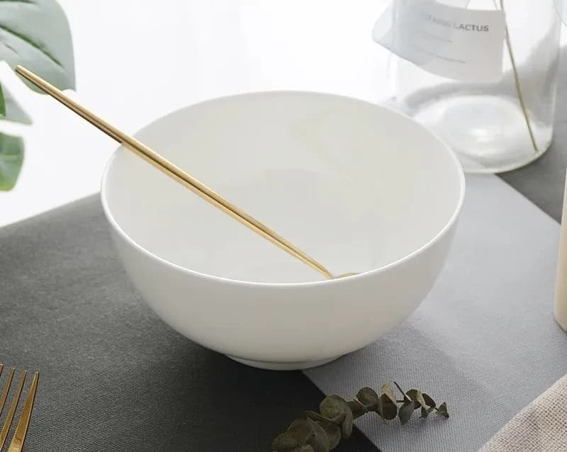 Ciotola in bone china bianca da 6 pollici, ciotola per zuppa di frutta in ceramica cinese, per servire la cena e la festa, contenitore per alimenti thermos