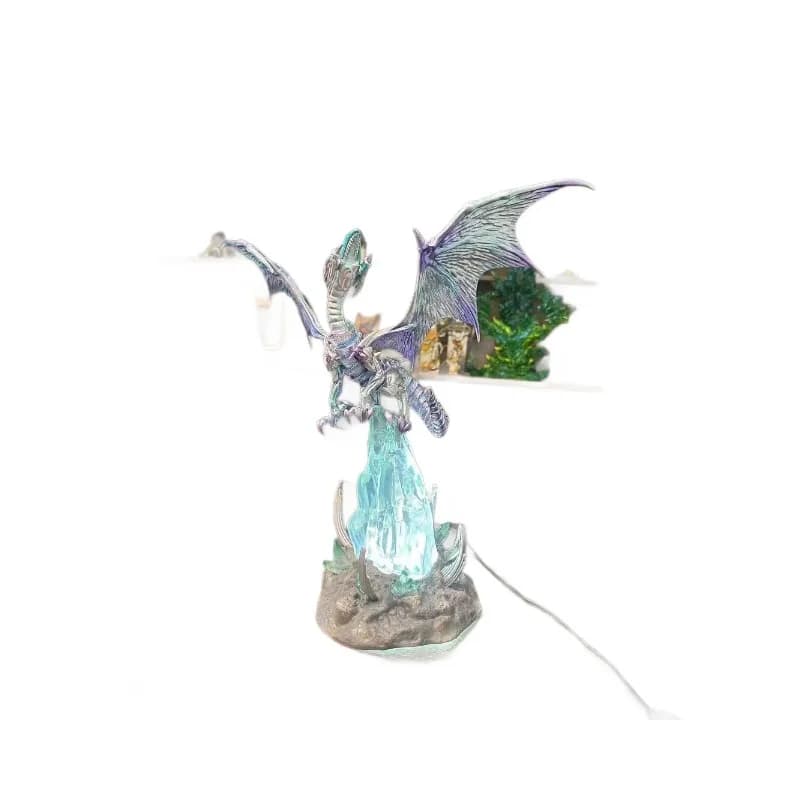 Figura da Collezione in Scatola: Drago di Ghiaccio a Tre Teste con Occhi Verdi, Drago Supremo, Drago di Fuoco, Drago con Ali di Fenice, Drago Divino