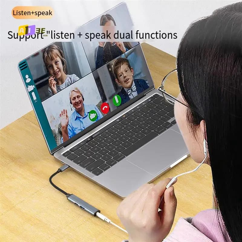 Docking station per laptop A13E-USB C, hub tipo C 3 in 1, con USB 2.0, PD 87 W, adattatore multiporta audio da 3,5 mm per laptop, telefoni