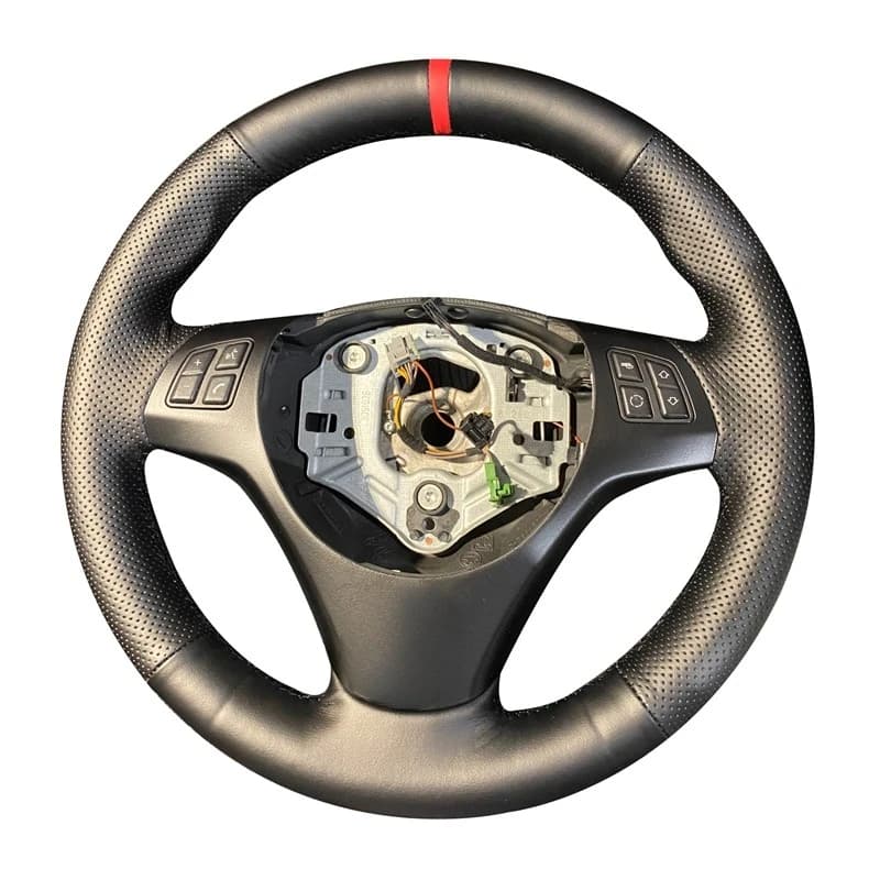 Coprivolante per auto in pelle antiscivolo cucito a mano per BMW M Sport M3 E90 E91 E92 E93 E87 E81 E82 E88 X1 E84 accessori per auto
