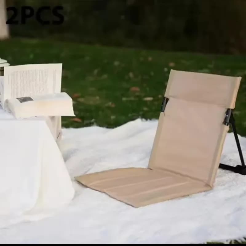 Sedia da campeggio pieghevole singola pigra con cuscino dello schienale Mobili da picnic sulla spiaggia del parco del giardino esterno