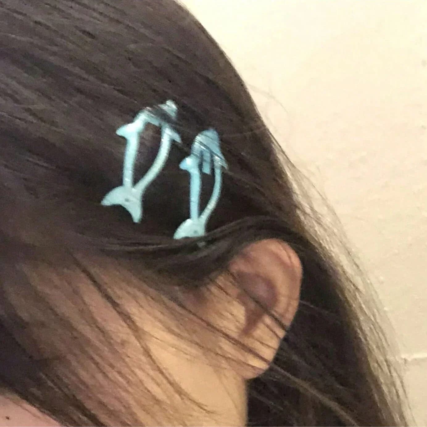 Fermaglio per capelli estivo a forma di delfino blu per donna, grazioso accessorio alla moda