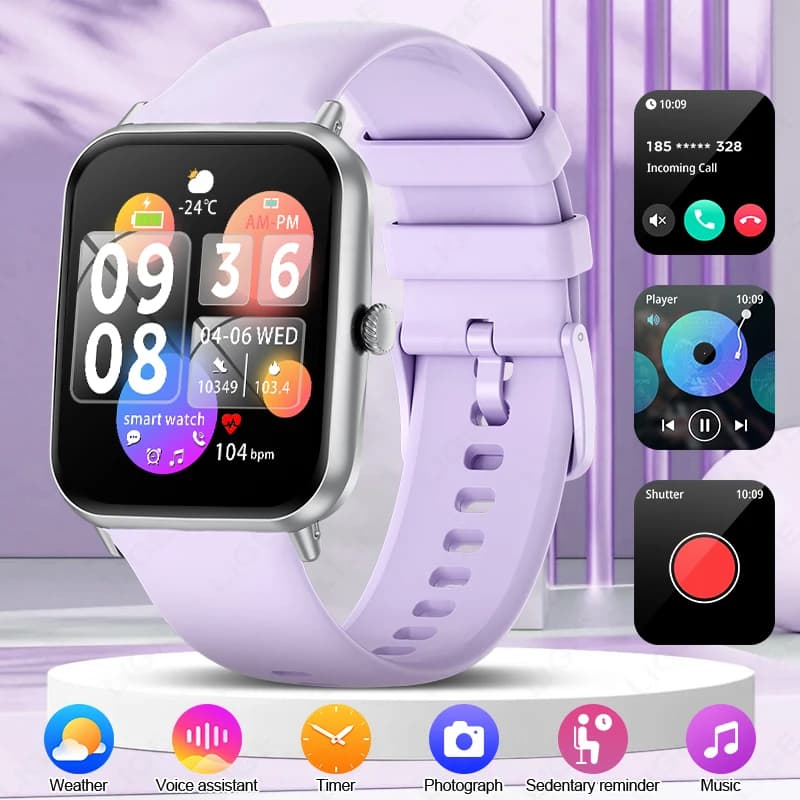 LIGE Fashion 1.83 "Schedule HD Calling Women's Watch Bluetooth IP68 Waterproof Women's Watches Health Monitor Daily Smartwatch New
