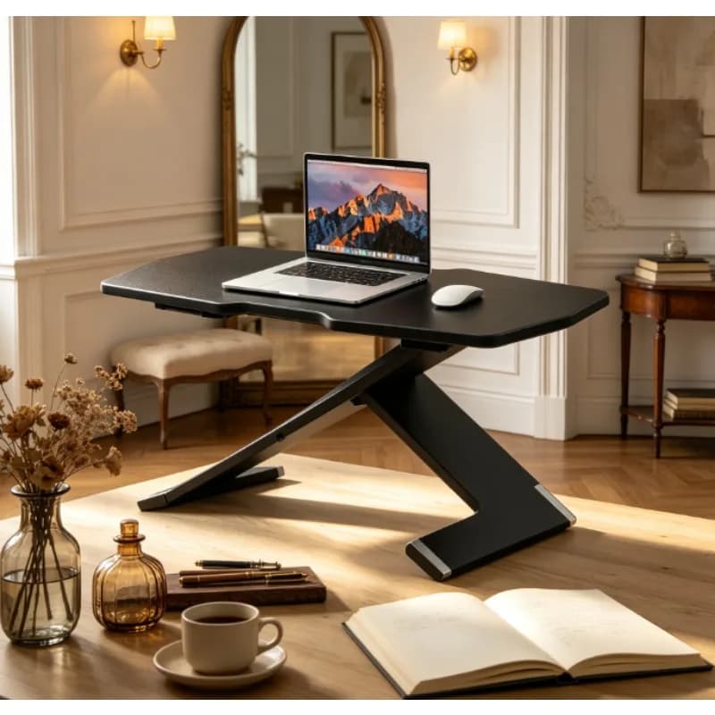 Height Adjustable Desk Riser for Laptop & Keyboard, Standing Workstation Converter with Space-Saving Ergonomic Design for Home