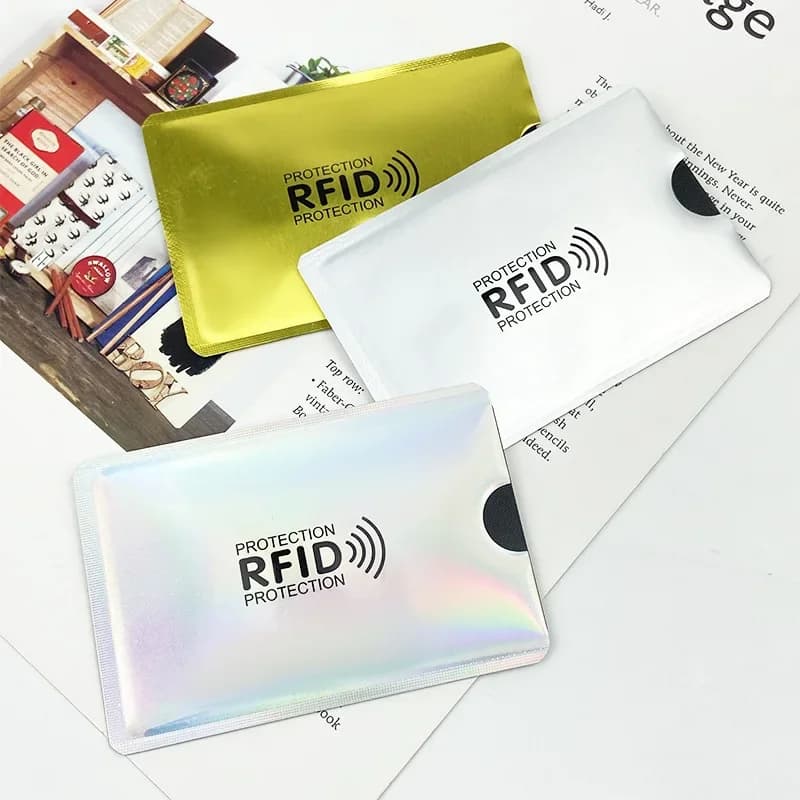 Nuovo porta carte anti banca in metallo NFC blocco lettore serratura ID borsa per carte di credito uomo donna custodia per carte in alluminio laser proteggere