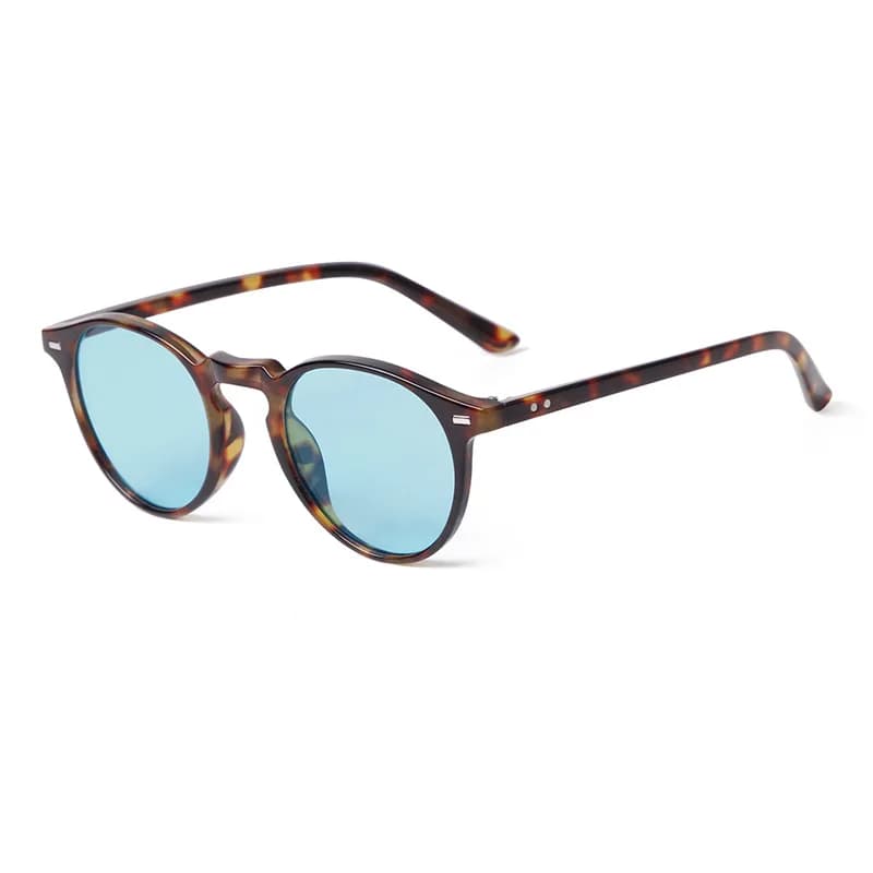 Vintage Fashion Round Sunglasses Women Men Brand Design Retro Rivet Yellow Blue Lens Square Sun Glasses Male Female Goggles
