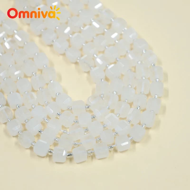 White marble sugar cube Natural Stone beads DIY keychain Accessories charm Bracelets For Jewelry Making 15 '' Wholesale 6/8/10MM
