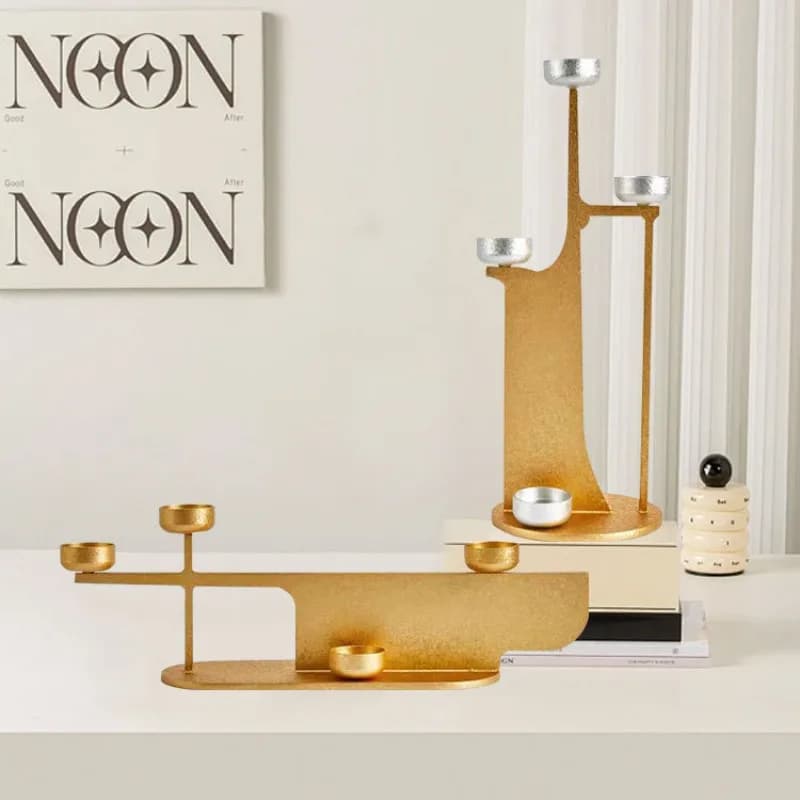 Portacandele moderno e creativo in metallo, ornamenti per la casa, sala da pranzo, scrivania, ingresso, candele profumate