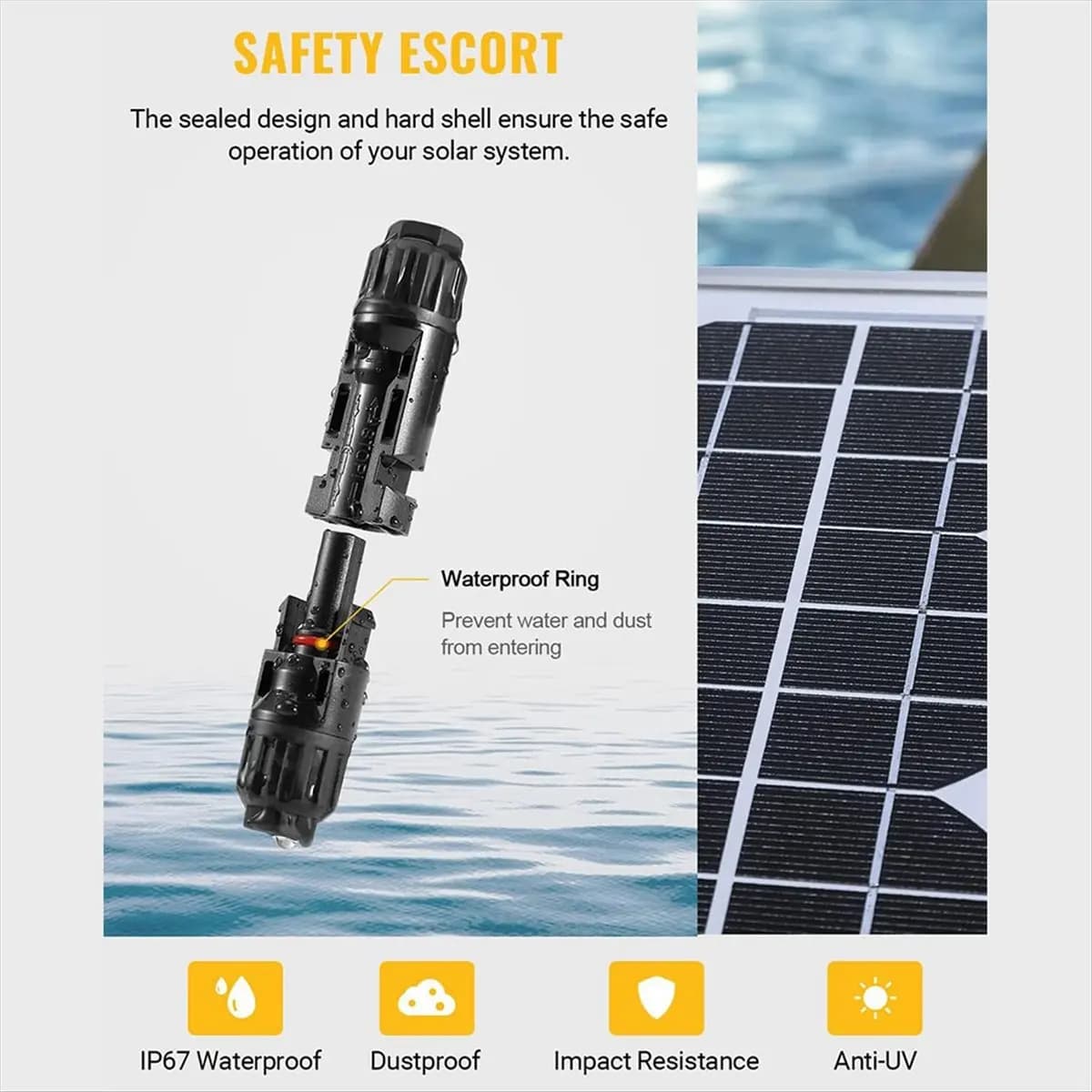 NUOVO 10 paia di connettori solari, 20 pezzi connettori cavo pannello solare adattatore maschio/femmina IP68 1000 V 30 A con 2 chiavi 10 AWG