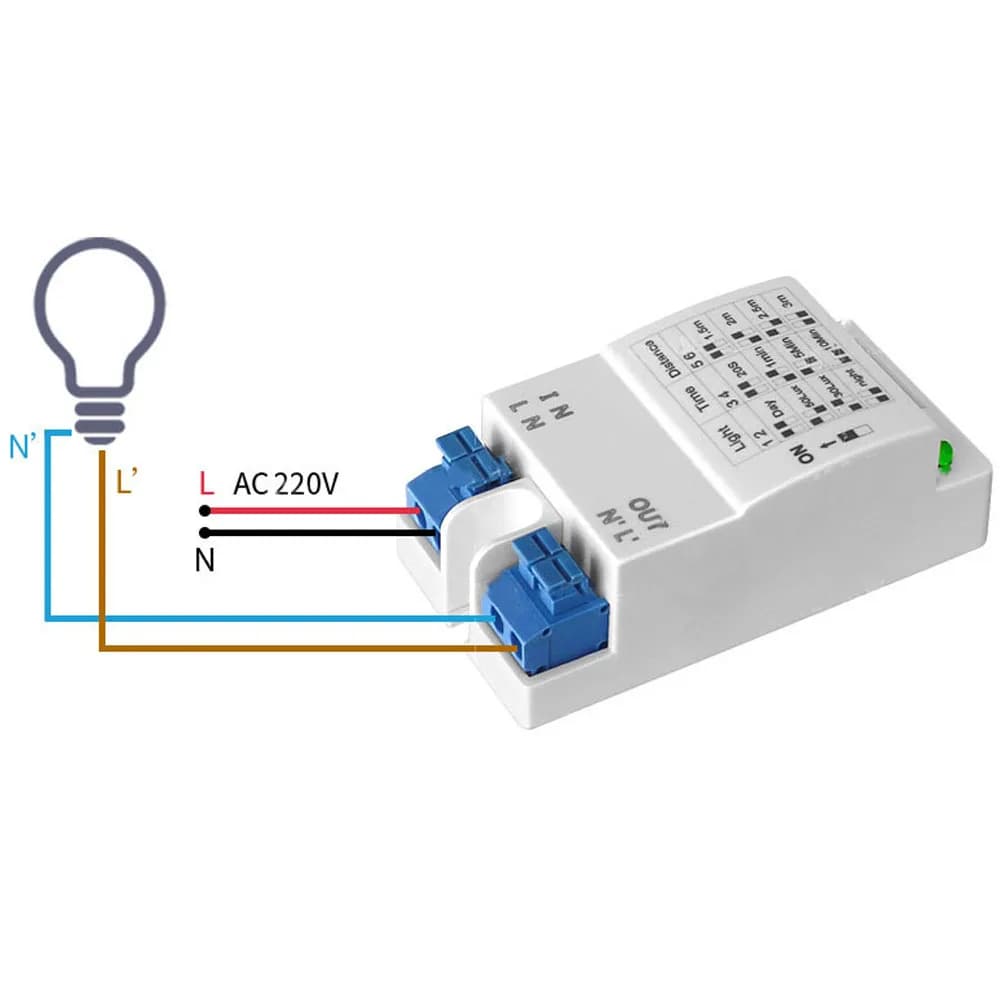 5.8GHz Microwave Radar Sensor Switch AC 220V Time Adjustable Body Motion Detector Delay Relay Switch LED Light Sensor