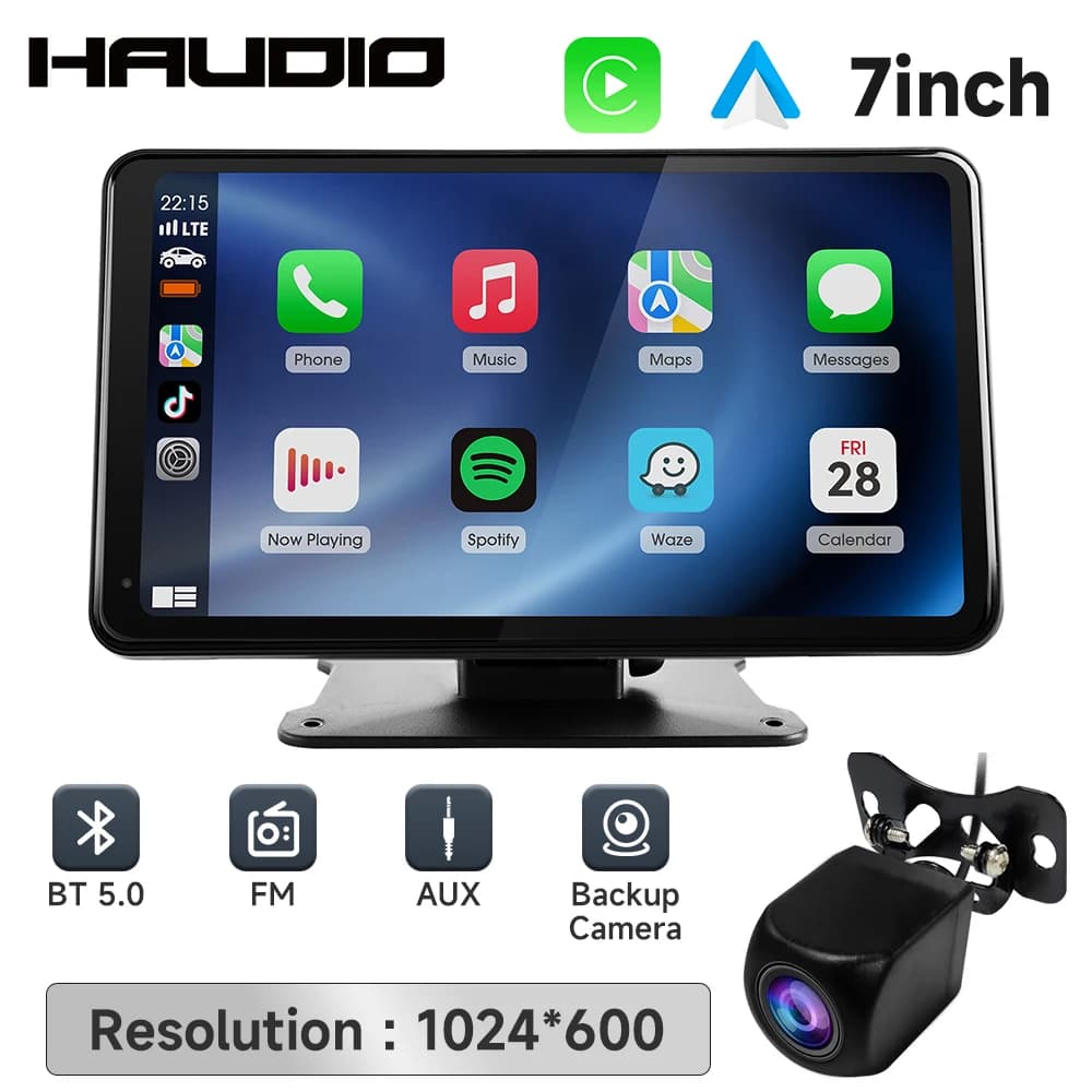 Haudio Universale 7 pollici Autoradio Lettore Video Multimediale Wireless Carplay Android Auto Link BT AUX TF FM Lettore Per Auto Car Stereo