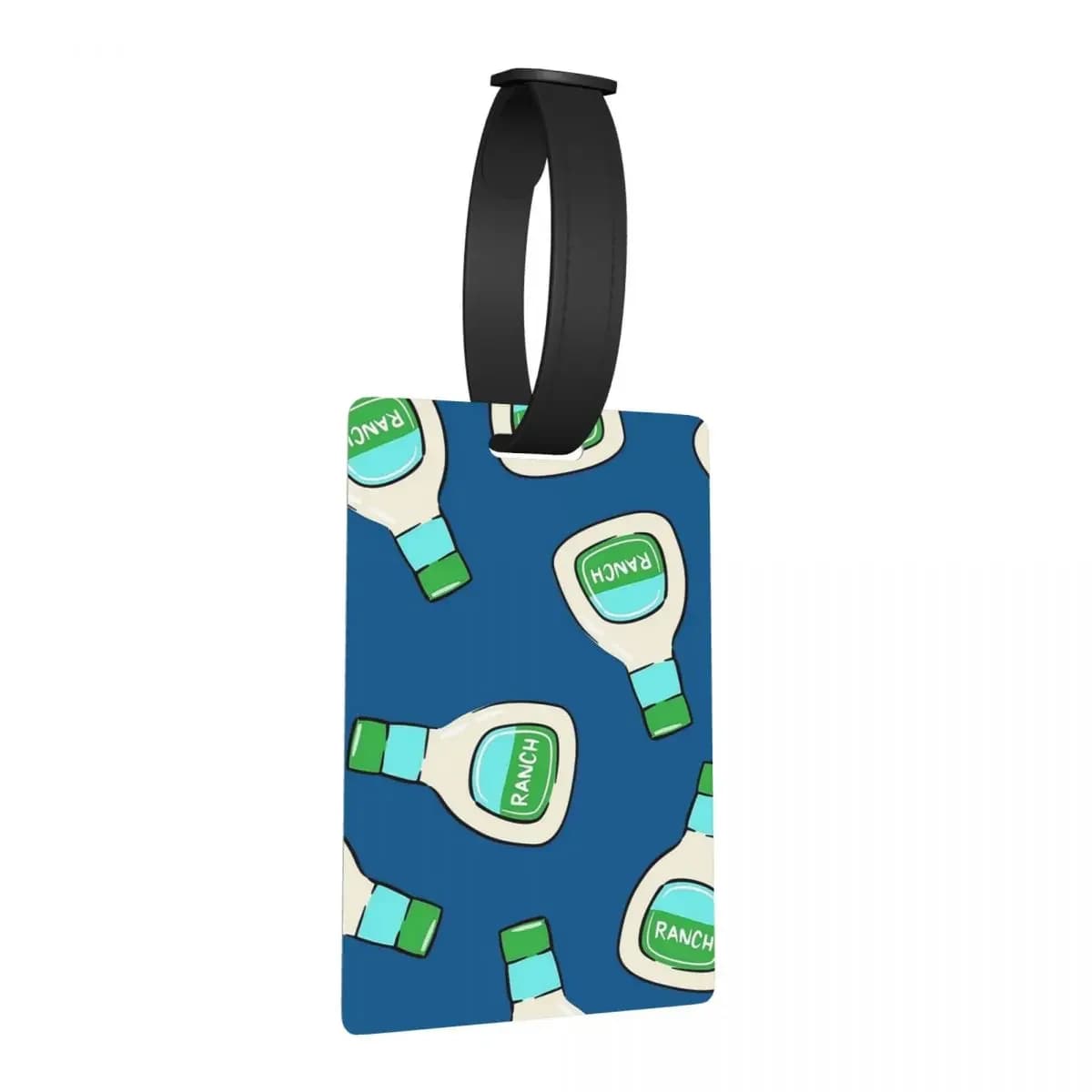 Ranch - Bottiglia per medicazione per insalata (blu) Etichette per bagagli Valigia da viaggio Etichetta per imbarco per bagagli portatile Porta etichette ID Nome Indirizzo