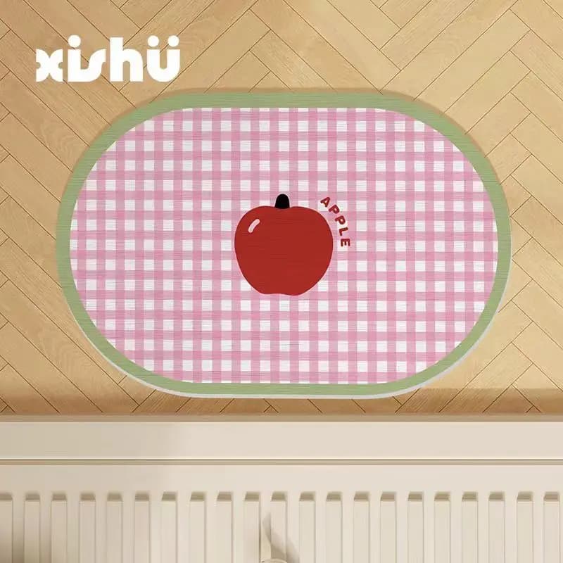 VIKAMA Frutta Fango di silice Cuscino morbido Assorbimento d'acqua Tappetino antiscivolo ad asciugatura rapida Tappetino per porta d'ingresso Decorazione della casa