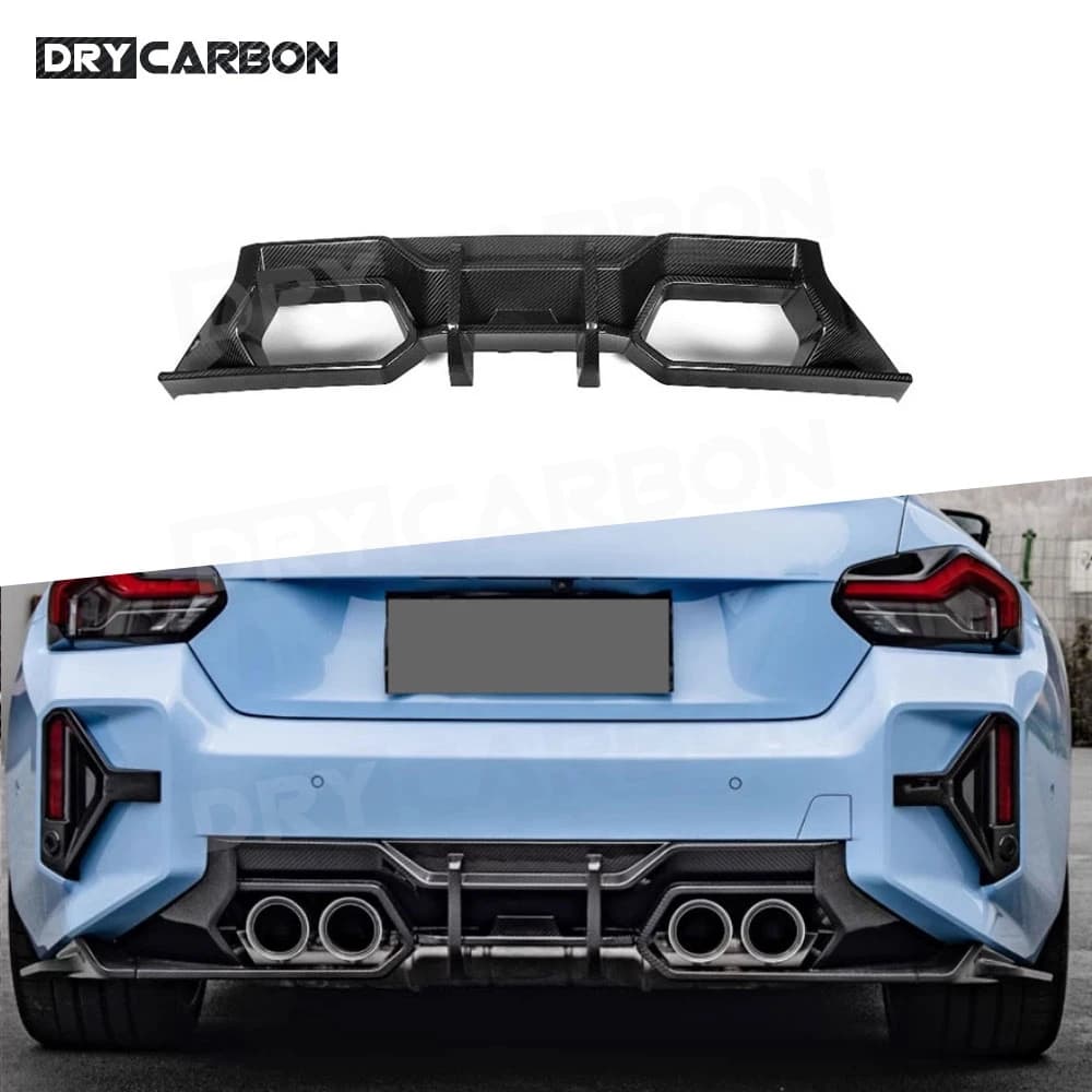 Dry Carbon Fiber Rear Bumper Diffuser Spoiler For BMW 2 Series M2 G87 Coupe 2023+ Car Rear Diffuser Lip Body Kits FRP